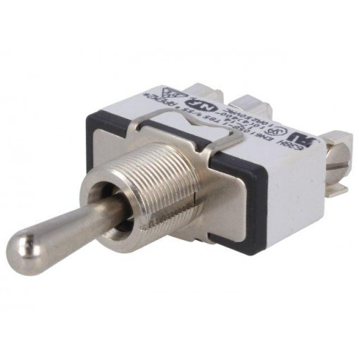 638H; Switch: toggle; Pos: 3; SP3T; ON-OFF-(ON); 10A/250VAC; 5A/25VDC; APEM