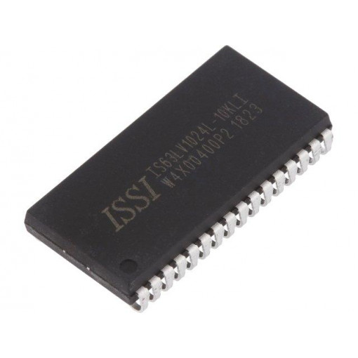 IS63LV1024L-10KLI; SRAM memory; 128kx8bit; 3.3V; 10ns; SOJ32; parallel; -40÷85°C; ISSI