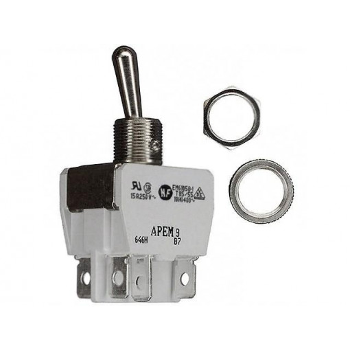 646H/2; Switch: toggle; Pos: 2; DPDT; ON-ON; 15A/250VAC; 15A/12VDC; -20÷55°C; APEM 646H/2; Switch: toggle; Pos: 2; DPDT; ON-ON; 15A/250VAC; 15A/12VDC; -20÷55°C; APEM