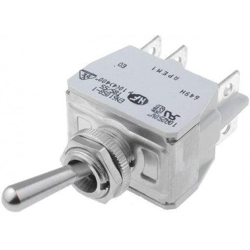 649H/2; Switch: toggle; Pos: 3; DP3T; ON-OFF-ON; 10A/250VAC; -20÷55°C; APEM 649H/2; Switch: toggle; Pos: 3; DP3T; ON-OFF-ON; 10A/250VAC; -20÷55°C; APEM