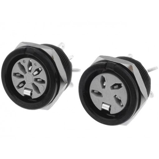 651-0500; Socket; DIN; female; PIN: 5; Layout: 180°; for panel mounting,screw; DELTRON