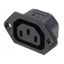 6600.3300; Connector: AC supply; socket; female; 10A; 250VAC; IEC 60320; SCHURTER