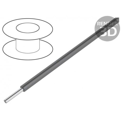 6715S SL001; Wire; EcoWire; solid; Cu; 18AWG; dark grey; MPPE; 600V; 305m; ALPHA WIRE