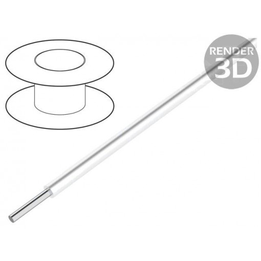6715S WH005; Wire; EcoWire; solid; Cu; 18AWG; white; MPPE; 600V; 30,5m; ALPHA WIRE