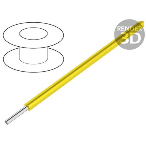 6715S YL001; Wire; EcoWire; solid; Cu; 18AWG; yellow; MPPE; 600V; 305m; ALPHA WIRE
