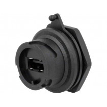 690-W04-260-014; Socket; USB A; for panel mounting; soldering; straight; IP67; EDAC 690-W04-260-014; Socket; USB A; for panel mounting; soldering; straight; IP67; EDAC