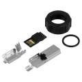 690-W05-260-043; Plug; USB B mini; for cable; soldering; straight; for overmolding; EDAC