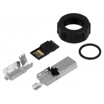 690-W05-260-043; Plug; USB B mini; for cable; soldering; straight; for overmolding; EDAC