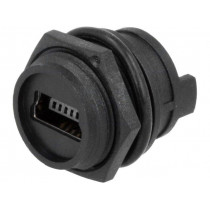 690-W05-260-044; Socket; USB B mini; for panel mounting; soldering; straight; IP67; EDAC