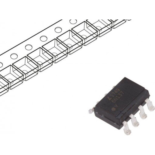 6N137S-TA1-L; Optocoupler; SMD; Channels: 1; Out: logic; 5kV; Gull wing 8; 10kV/μs; LITEON 6N137S-TA1-L; Optocoupler; SMD; Channels: 1; Out: logic; 5kV; Gull wing 8; 10kV/μs; LITEON