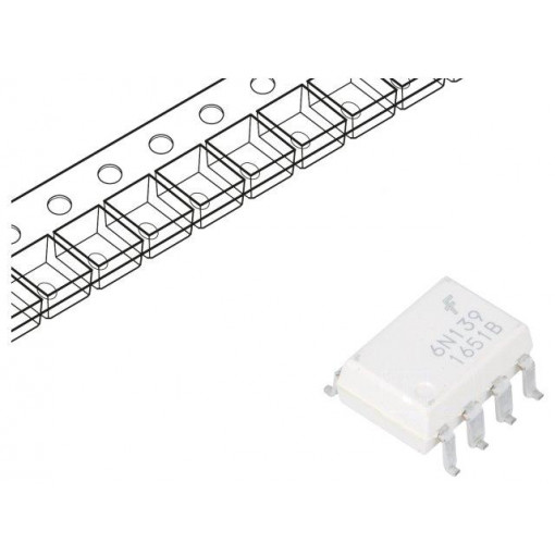 6N139SM; Optocoupler; SMD; Channels: 1; Out: Darlington; Gull wing 8; ISOCOM 6N139SM; Optocoupler; SMD; Channels: 1; Out: Darlington; Gull wing 8; ISOCOM