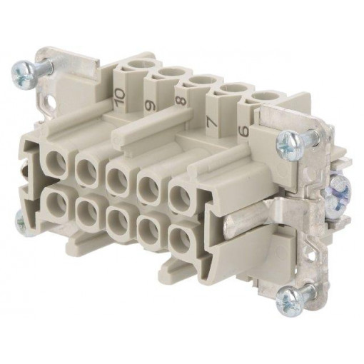 70.300.1040.0; Connector: HDC; female; PIN: 10; size 10; Pitch: 57x27mm; 500V; 16A; WIELAND