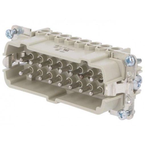 70.310.1640.0; Connector: HDC; male; PIN: 16; size 16; Pitch: 77,5x27mm; 500V; 16A; WIELAND