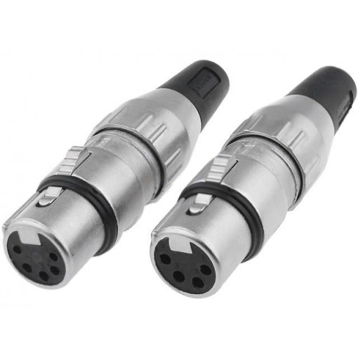 700-0400; Plug; XLR; female; PIN: 4; straight; for cable; soldering; 50V; 10A; DELTRON