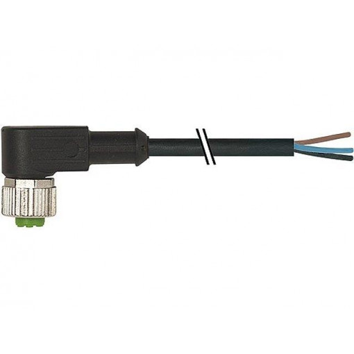 7000-12321-6330500; Connection lead; M12; PIN: 3; angled; 5m; plug; 250VAC; 4A; -20÷85°C; MURR ELEKTRONIK