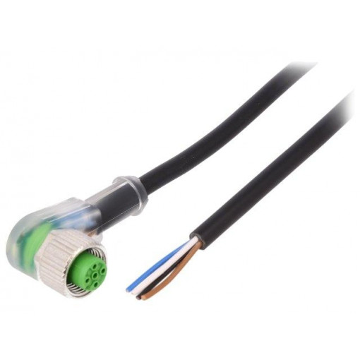 7000-12421-6140300; Connection lead; M12; PIN: 4; angled; 3m; plug; 4A; 3x LED (PNP); MURR ELEKTRONIK