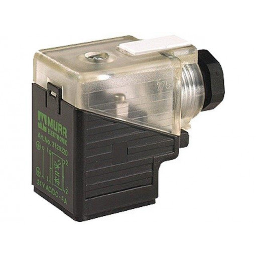 7000-29021-0000000; Connector: valve connector; plug; form A; 18mm; female; PIN: 3; 24V; MURR ELEKTRONIK