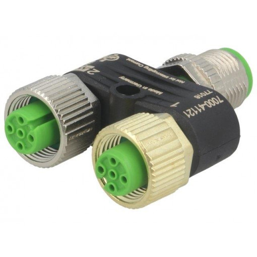 7000-41121-0000000; T adapter; M12 male,M12 female x2; A code-DeviceNet / CANopen; MURR ELEKTRONIK