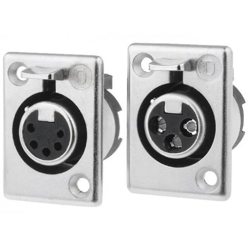 702-0400; Socket; XLR; female; PIN: 4; straight; soldering; silver plated; 50V; DELTRON