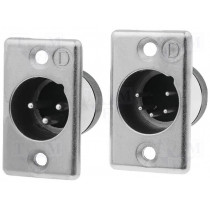 703-0300; Socket; XLR; male; PIN: 3; straight; soldering; Contacts: brass; 50V; DELTRON