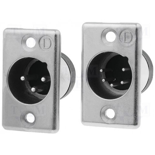 703-0400; Socket; XLR; male; PIN: 4; straight; soldering; Contacts: brass; 50V; DELTRON