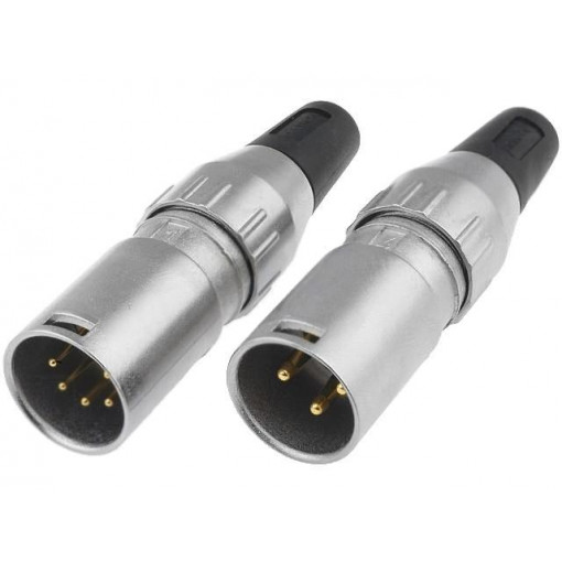 705-0500; Plug; XLR; male; PIN: 5; straight; for cable; soldering; gold-plated; DELTRON