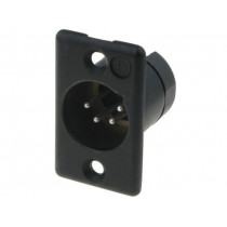 711-0400; Socket; XLR; male; PIN: 4; straight; soldering; Contacts: brass; 50V; DELTRON