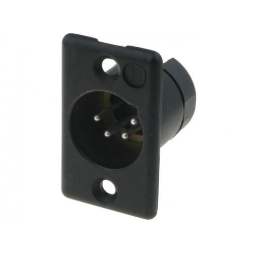 711-0400; Socket; XLR; male; PIN: 4; straight; soldering; Contacts: brass; 50V; DELTRON