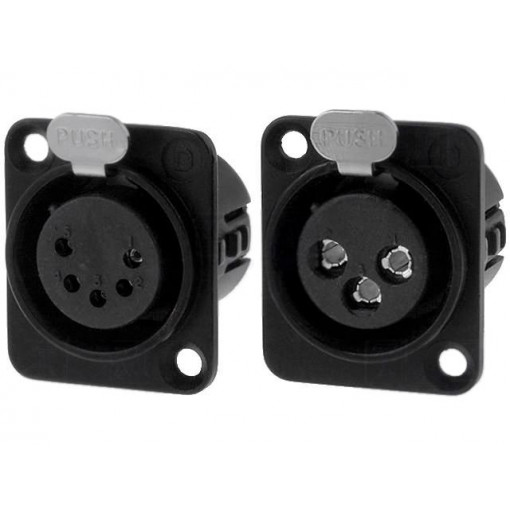 718-0300; Socket; XLR; female; PIN: 3; straight; soldering; silver plated; 50V; DELTRON