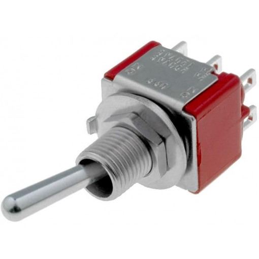 7203SYZQE; Switch: toggle; Pos: 3; DP3T; ON-OFF-ON; 2A/250VAC; 5A/28VDC; IP40; C&K