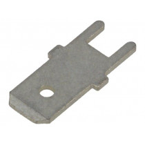 725964-2; Terminal: flat; 6.3mm; 0.8mm; male; THT; straight; tinned; brass; TE Connectivity