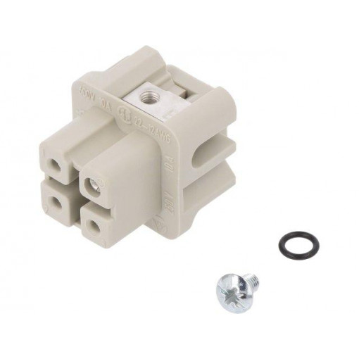 73.300.0353.0; Connector: HDC; female; PIN: 4; size 3; Pitch: 1x screw (21x21mm); WIELAND