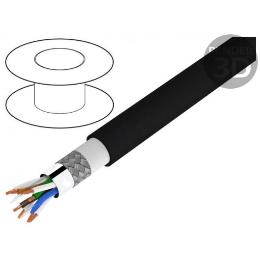 74006 BK002; Wire; S/FTP,Alpha Essential Flexing Ethernet; 5e; stranded; Cu; ALPHA WIRE