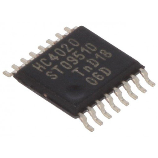 74HC4020PW.112; IC: digital; 14bit,binary counter; Series: HC; SMD; TSSOP16; NEXPERIA 74HC4020PW.112; IC: digital; 14bit,binary counter; Series: HC; SMD; TSSOP16; NEXPERIA