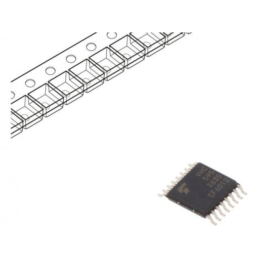 74VHC595FT(BJ); IC: digital; 3-state,8bit,shift register,latch; C²MOS; SMD; TOSHIBA