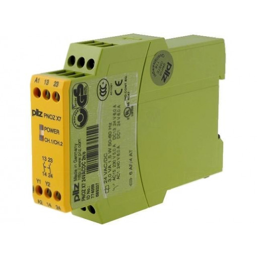 774059; Module: safety relay; Series: PNOZ X7; 24VDC; 24VAC; IN: 1; OUT: 2; PILZ