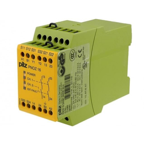 774060; Module: safety relay; Series: PNOZ 16; 24VDC; 24VAC; IN: 2; OUT: 2; PILZ