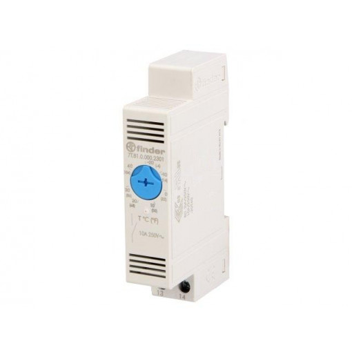 7T.81.0.000.2301; Sensor: thermostat; Contacts: NO; 10A; 250VAC; 7±4 K; IP20; FINDER