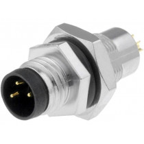 8-03PMMS-SH7001; Connector: M8; male; PIN: 3; for panel mounting,rear side nut; AMPHENOL