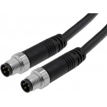 LTW8-04AMMM-SL7A01; Connector: M8; 1m; male; PIN: 4; straight; plug; 3A; IP67; 30V; AMPHENOL