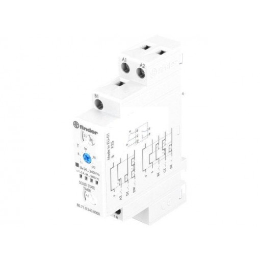 80.71.0.240.0000; Timer; 0,1s÷24h; SPDT; 250VAC/1A; 24÷240VAC; 24÷240VDC; DIN; PIN: 5; FINDER
