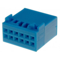 ; Connector housing; plug; Quadlock; PIN: 12; blue; 4CARMEDIA