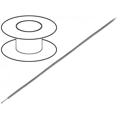 83005 008100; Wire; stranded; Cu; 0.35mm2; 22AWG; grey; teflon; 30m; BELDEN