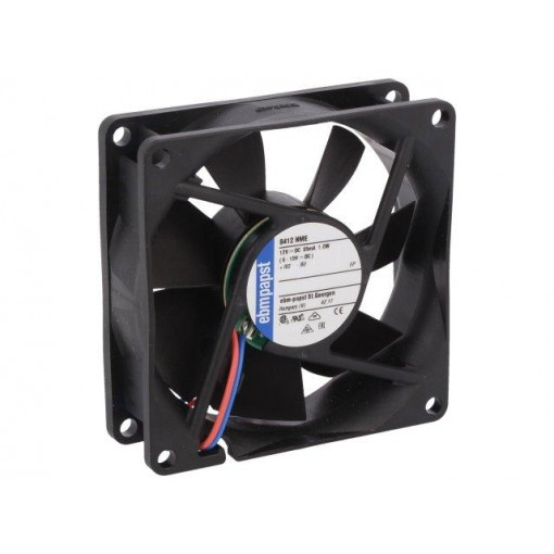 8412 NME; Fan: DC; axial; 80x80x25mm; 58m3/h; 27dBA; ball bearing; 2600rpm; EBM-PAPST