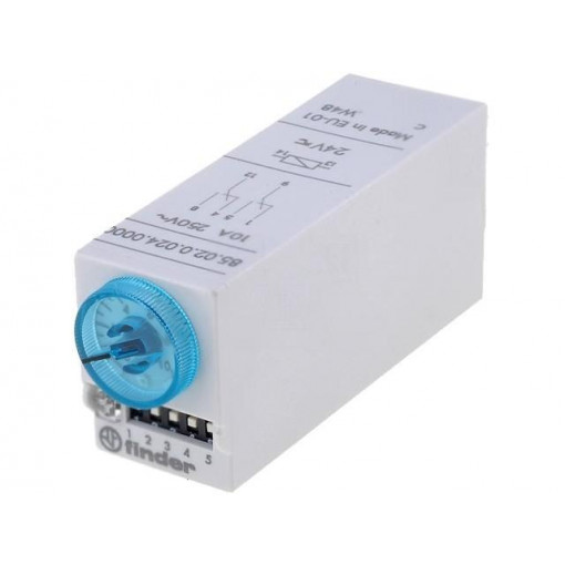 85.02.0.024.0000; Timer; 0,05s÷100h; DPDT; 250VAC/10A; 24VAC; 24VDC; -20÷60°C; PIN: 8; FINDER