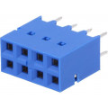 87606-804LF; Socket; wire-board; female; DUBOX; 2.54mm; PIN: 8; THT; 2A; straight; AMPHENOL
