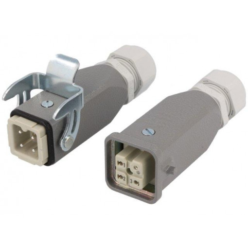 87848110029; Connector: HAN; male + female; plug +plug; Han Kit; PIN: 4; 3+PE; HARTING