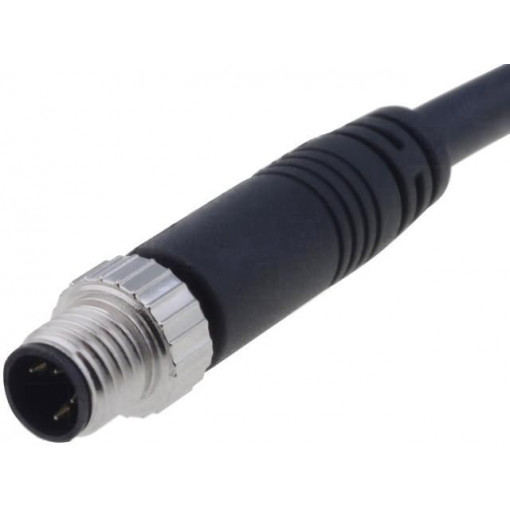 LTW8P-04AMMM-SL7A01; Connector: M8; 1m; male; PIN: 4; straight; plug; 3A; IP67; 30V; AMPHENOL
