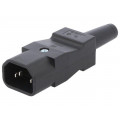 9009.0111; Connector: AC supply; plug; male; 10A; 250VAC; IEC 60320; C14 (E); SCHURTER