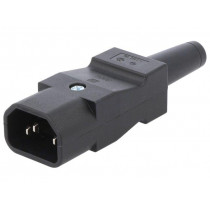 9009.0111; Connector: AC supply; plug; male; 10A; 250VAC; IEC 60320; C14 (E); SCHURTER
